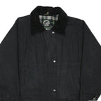 OXFORD Mens Black Cotton Blend Jacket S Plain Zip Casual Outdoor
