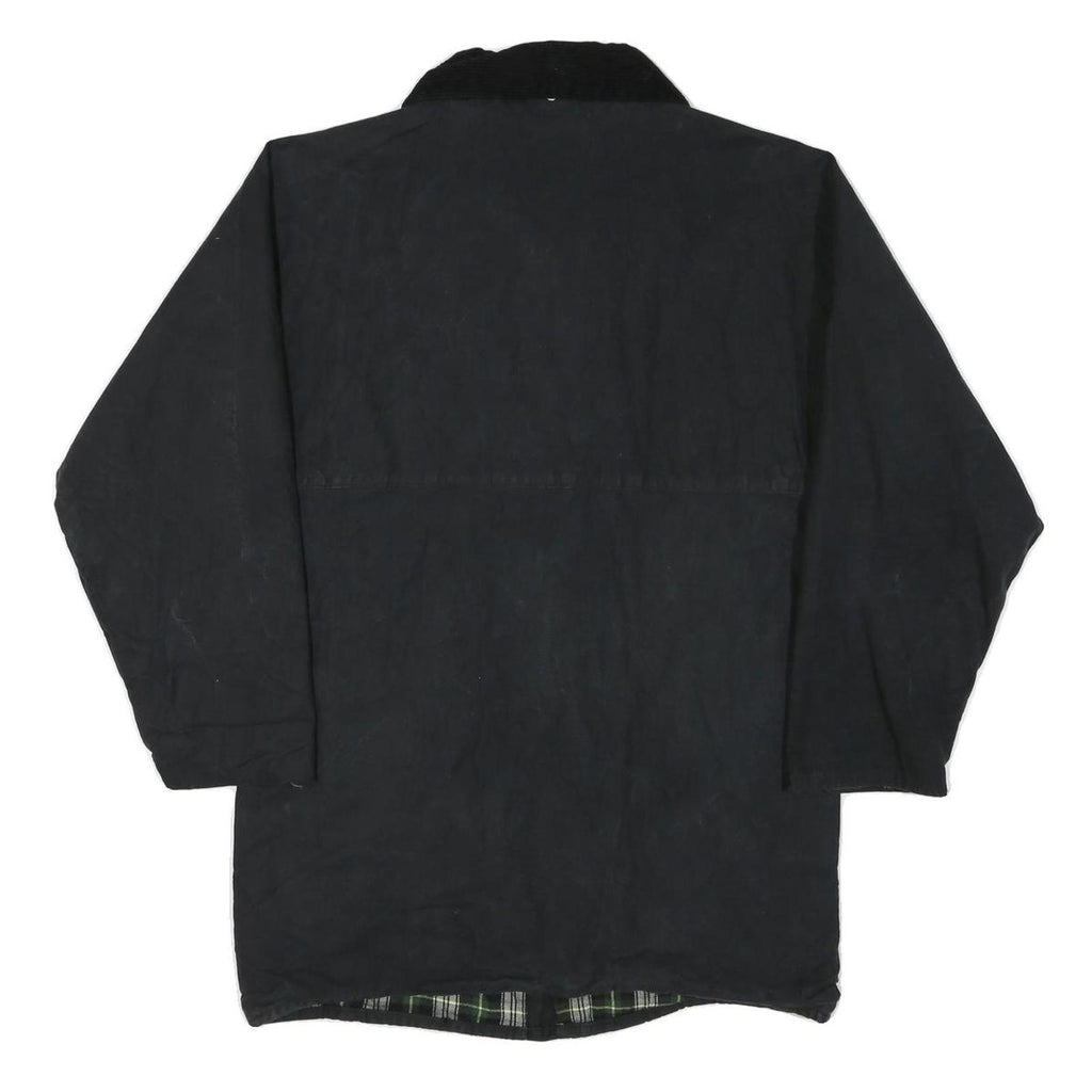 OXFORD Mens Black Cotton Blend Jacket S Plain Zip Casual Outdoor