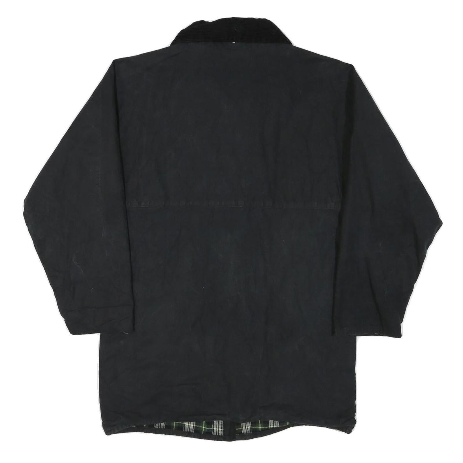 OXFORD Mens Black Cotton Blend Jacket S Plain Zip Casual Outdoor