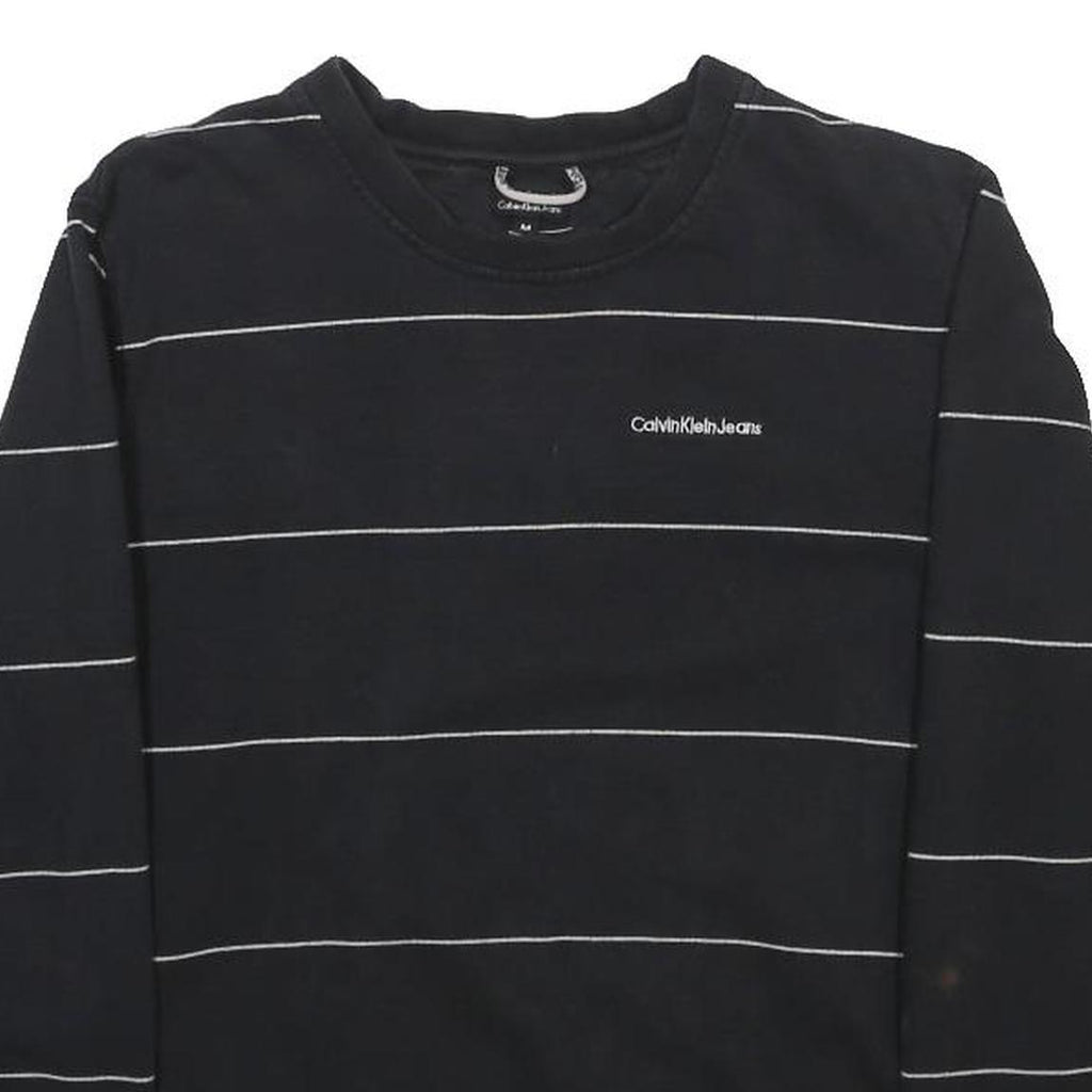 CALVIN KLEIN JEANS Womens Black Sweatshirt M Crew Neck Cotton Blend Casual