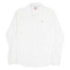 HILFIGER DENIM Slim Fit Mens Plain Shirt White Long Sleeve S