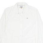 HILFIGER DENIM Slim Fit Mens Plain Shirt White Long Sleeve S