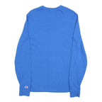 CHAMPION Mens Blue Long Sleeve Crew Neck Graphic T-Shirt S Cotton Blend