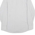 HUGO BOSS Mens White & Grey Striped Shirt L Classic Fit Cotton Formal