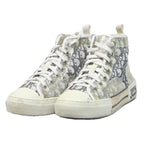 DIOR B23 High Top Trainers Womens White Synthetic UK 5 Designer Logo Fashion