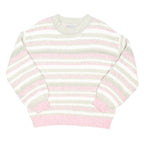 OLIVER BONAS Womens Grey & Pink Patterned Cotton Blend Jumper Crew Neck UK 8