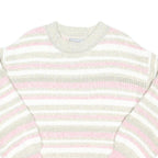 OLIVER BONAS Womens Grey & Pink Patterned Cotton Blend Jumper Crew Neck UK 8