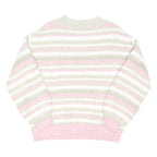 OLIVER BONAS Womens Grey & Pink Patterned Cotton Blend Jumper Crew Neck UK 8