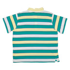 WINDRIDGE Mens Polo Shirt Green Striped 2XL