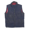 HUGO BOSS Mens Navy Red Sleeveless Puffer Jacket M Polyester Zip Comfort Warmth
