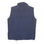 HUGO BOSS Mens Navy Red Sleeveless Puffer Jacket M Polyester Zip Comfort Warmth