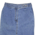 PREMIER INTERNATIONAL Womens Blue Denim Pencil Knee Length Cotton Blend Skirt S