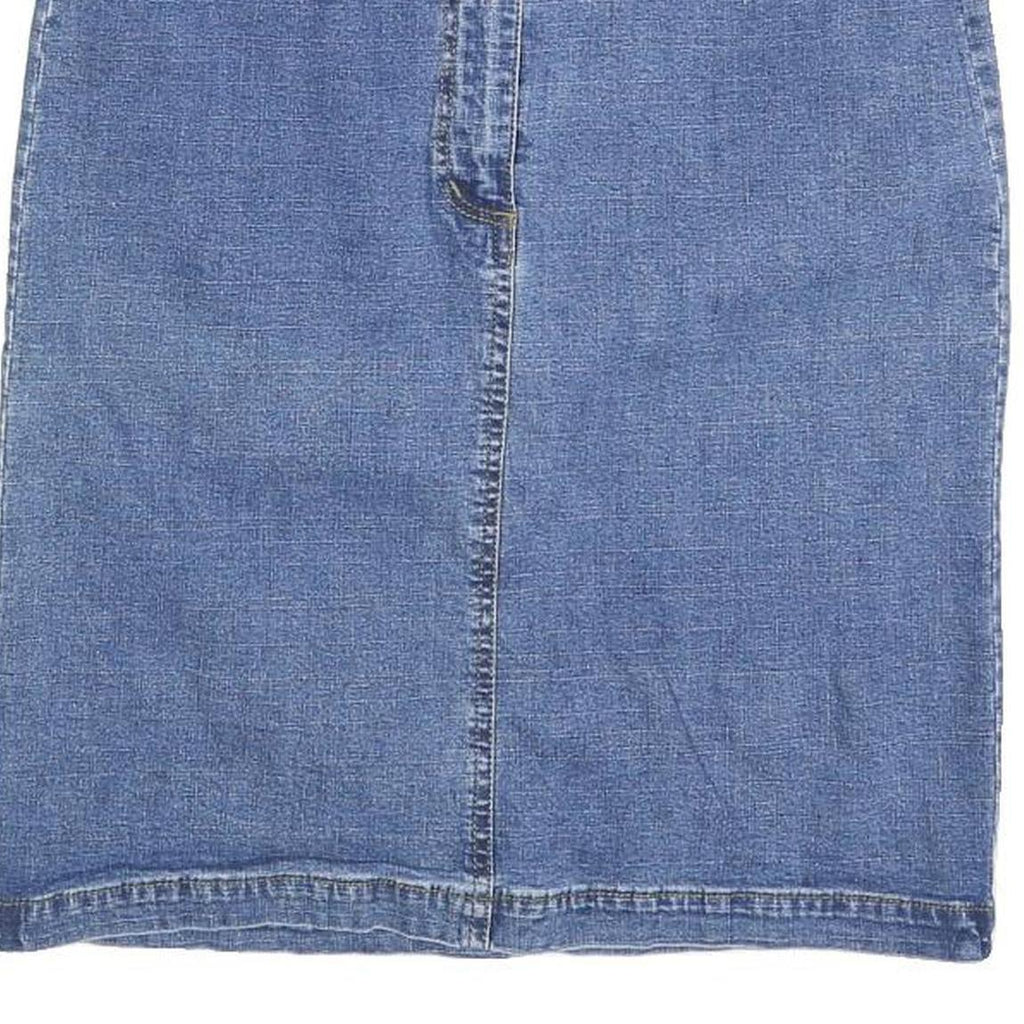 PREMIER INTERNATIONAL Womens Blue Denim Pencil Knee Length Cotton Blend Skirt S