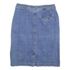 PREMIER INTERNATIONAL Womens Blue Denim Pencil Knee Length Cotton Blend Skirt S