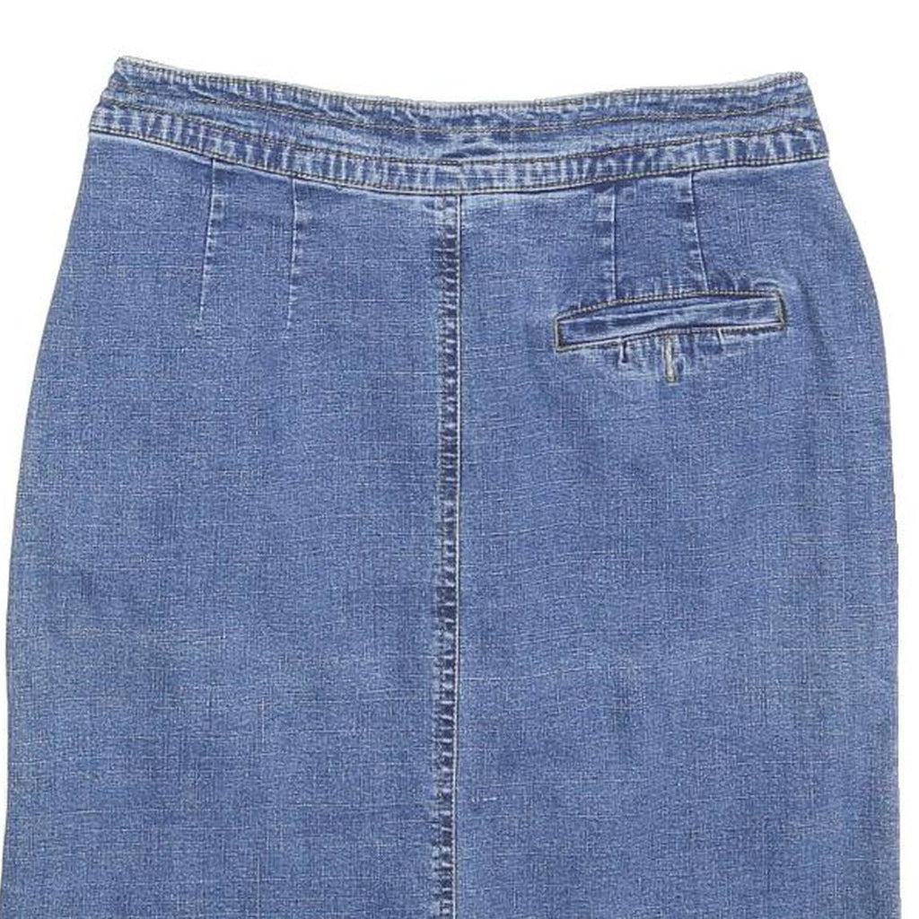 PREMIER INTERNATIONAL Womens Blue Denim Pencil Knee Length Cotton Blend Skirt S