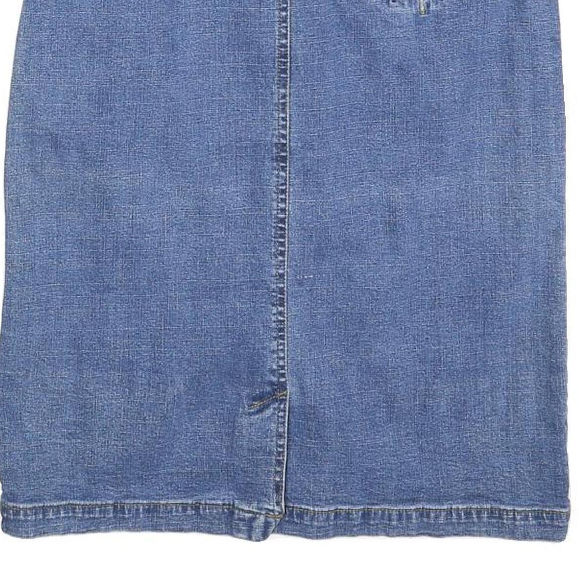 PREMIER INTERNATIONAL Womens Blue Denim Pencil Knee Length Cotton Blend Skirt S