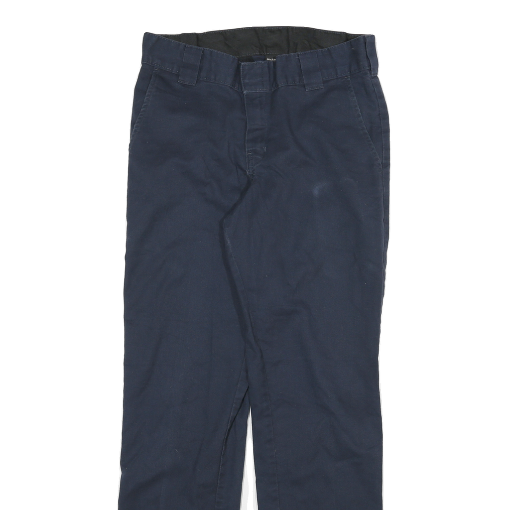 DICKIES Mens Cotton Blend Navy Regular Fit Straight Leg Trousers W30 L29