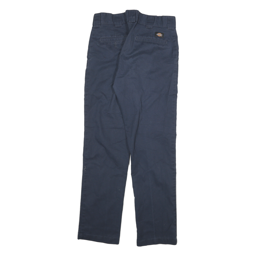 DICKIES Mens Cotton Blend Navy Regular Fit Straight Leg Trousers W30 L29