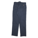 DICKIES Mens Cotton Blend Navy Regular Fit Straight Leg Trousers W30 L29