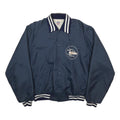 UNITED SPORTS APPAREL Mens Navy Blue Button Jacket L Nylon Plain Vintage