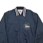 UNITED SPORTS APPAREL Mens Navy Blue Button Jacket L Nylon Plain Vintage