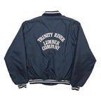 UNITED SPORTS APPAREL Mens Navy Blue Button Jacket L Nylon Plain Vintage