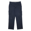 DICKIES Mens Navy Regular Fit Straight Leg Cotton Blend Trousers W32 L32