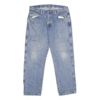 WRANGLER Mens Regular Fit Blue Denim Jeans W36 L29 Classic Cotton Zip Closure