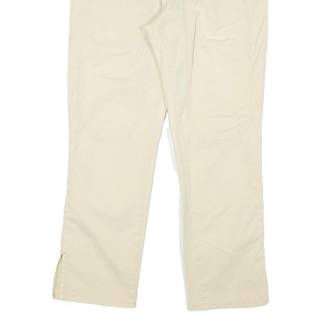 JECKERSON Womens Slim Beige Cotton Blend Trousers W28 L24 Zip Closure