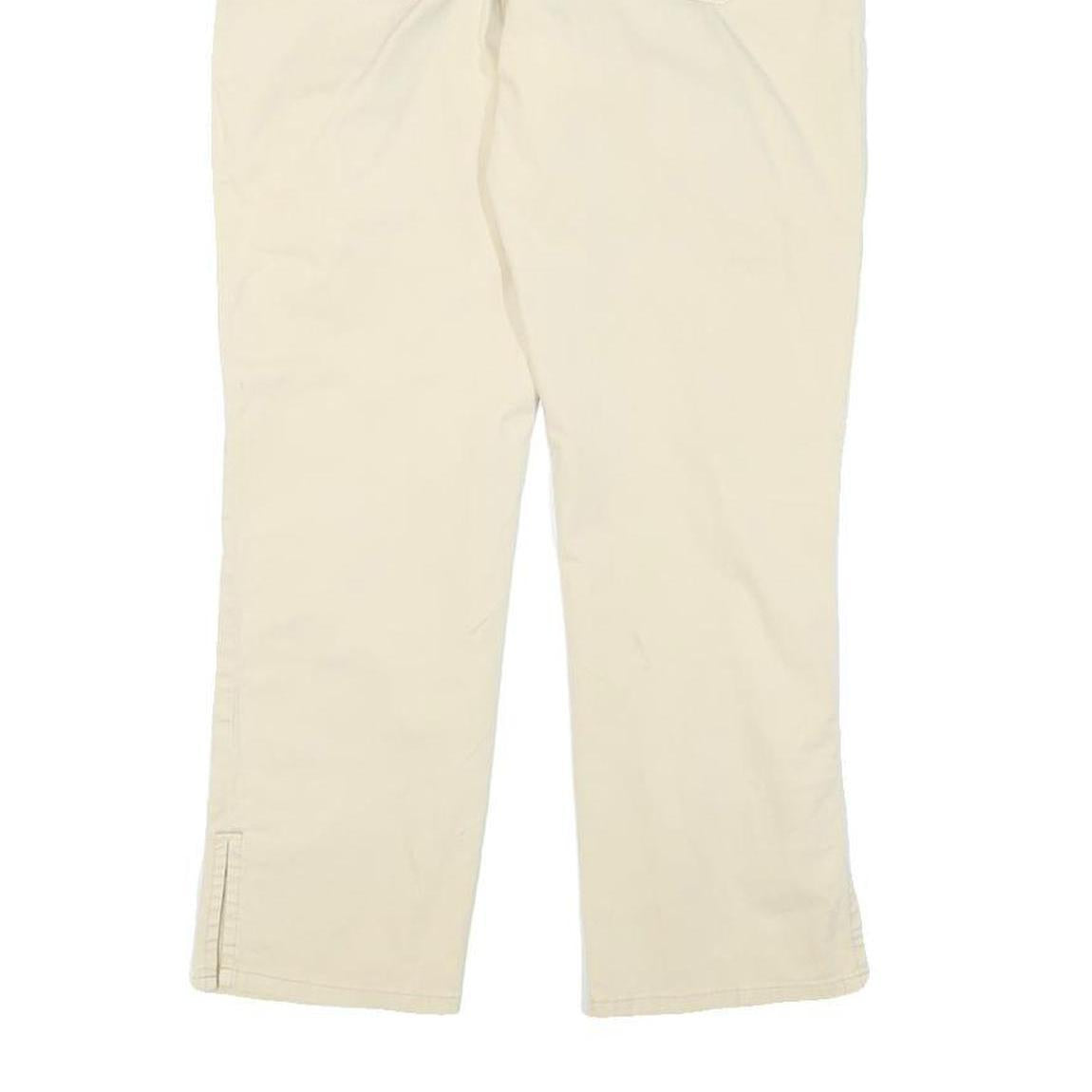 JECKERSON Womens Slim Beige Cotton Blend Trousers W28 L24 Zip Closure