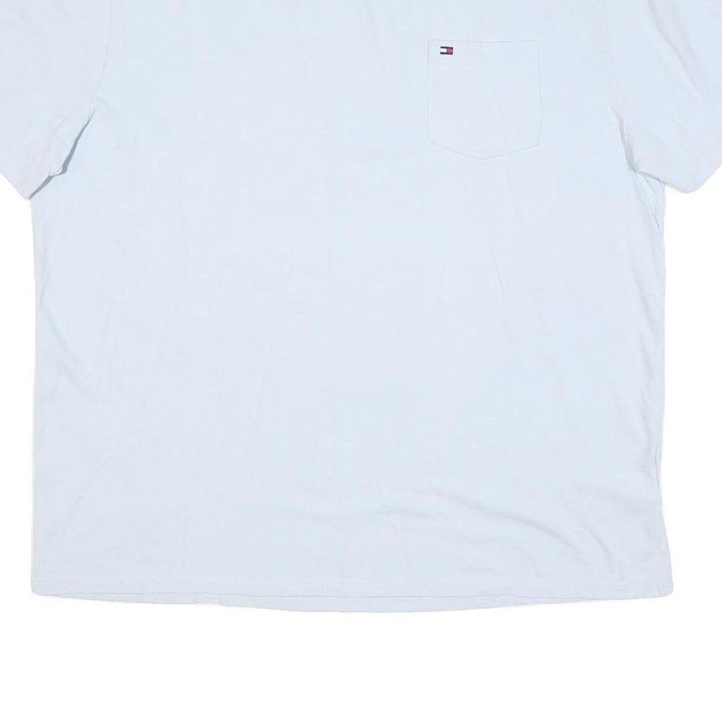 TOMMY HILFIGER Mens White Plain Pocket T-Shirt XL Short Sleeve Crew Neck Classic