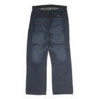 TORQUE Mens Dark Blue Regular Fit Straight Cotton Denim Jeans W36 L33 Classic
