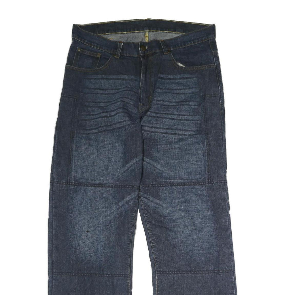 TORQUE Mens Dark Blue Regular Fit Straight Cotton Denim Jeans W36 L33 Classic