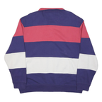 CHAPS Mens Blue & Red & White Patterned Half Zip Jumper Cotton Blend 2XL Casual