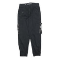 CLOCKHOUSE Womens Cotton Blend Black Slim Cargo Trousers W26 L28 Utility Zip