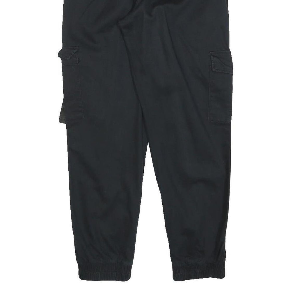 CLOCKHOUSE Womens Cotton Blend Black Slim Cargo Trousers W26 L28 Utility Zip
