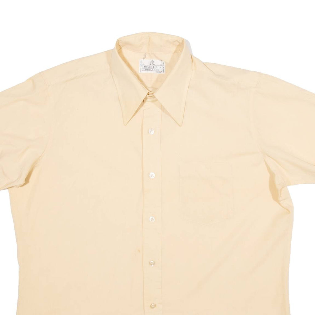 STYLE CLUB Mens Plain Shirt Beige L