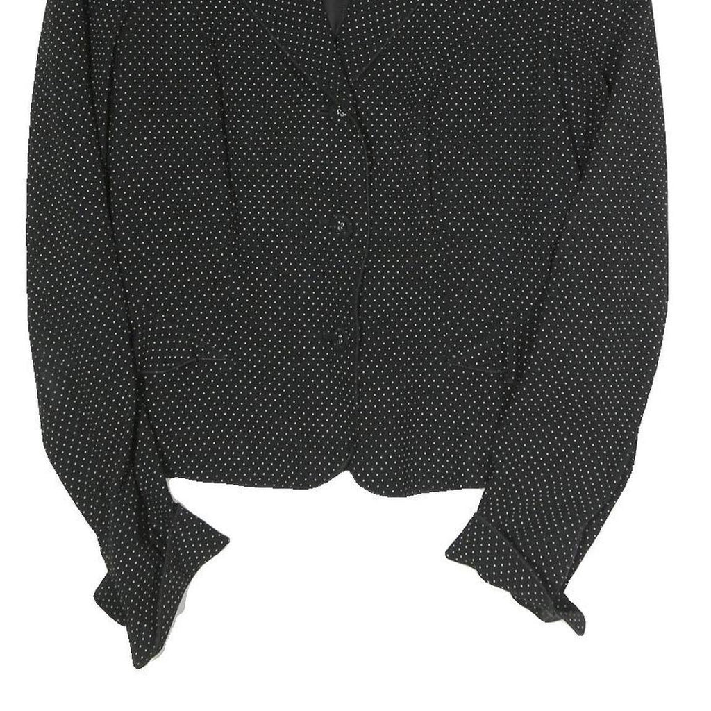 MOSCHINO Womens Black & White Polka Dot Tailored Jacket S Cotton Blend Button