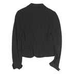 MOSCHINO Womens Black & White Polka Dot Tailored Jacket S Cotton Blend Button