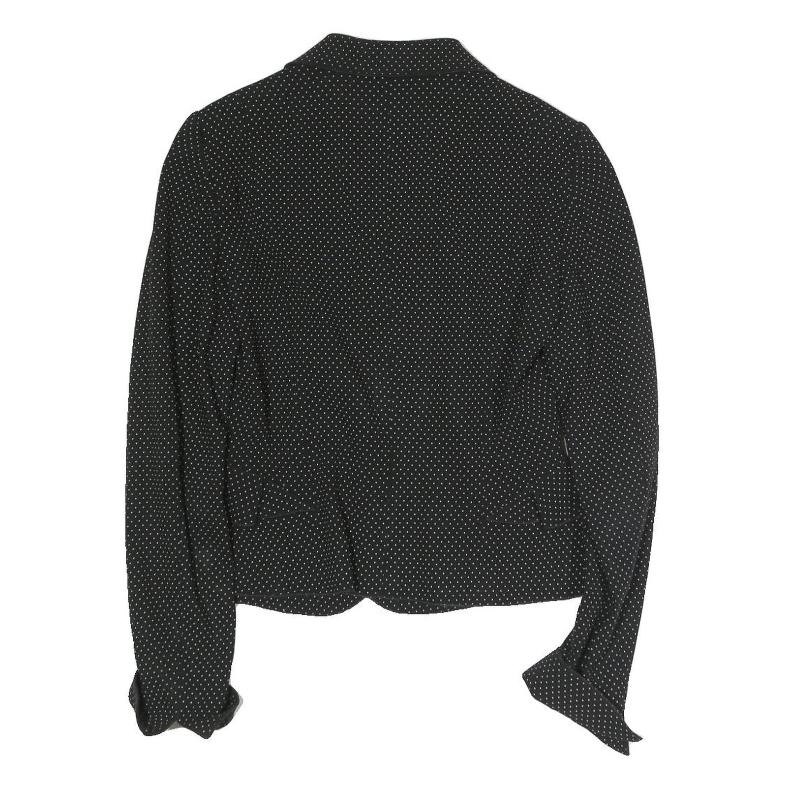 MOSCHINO Womens Black & White Polka Dot Tailored Jacket S Cotton Blend Button