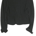 MOSCHINO Womens Black & White Polka Dot Tailored Jacket S Cotton Blend Button