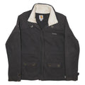 CARHARTT Womens Black Cotton Blend Jacket L Sherpa Lined Zip Closure Workwear