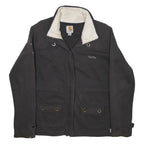 CARHARTT Womens Black Cotton Blend Jacket L Sherpa Lined Zip Closure Workwear