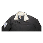 CARHARTT Womens Black Cotton Blend Jacket L Sherpa Lined Zip Closure Workwear