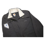 CARHARTT Womens Black Cotton Blend Jacket L Sherpa Lined Zip Closure Workwear