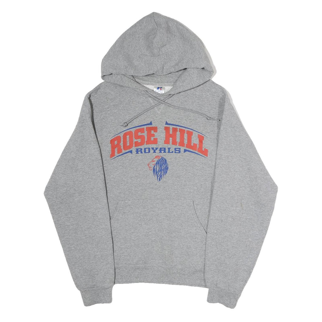 RUSSELL ATHLETIC Mens Grey Rose Hill Royals Pullover Hoodie S Sports Print