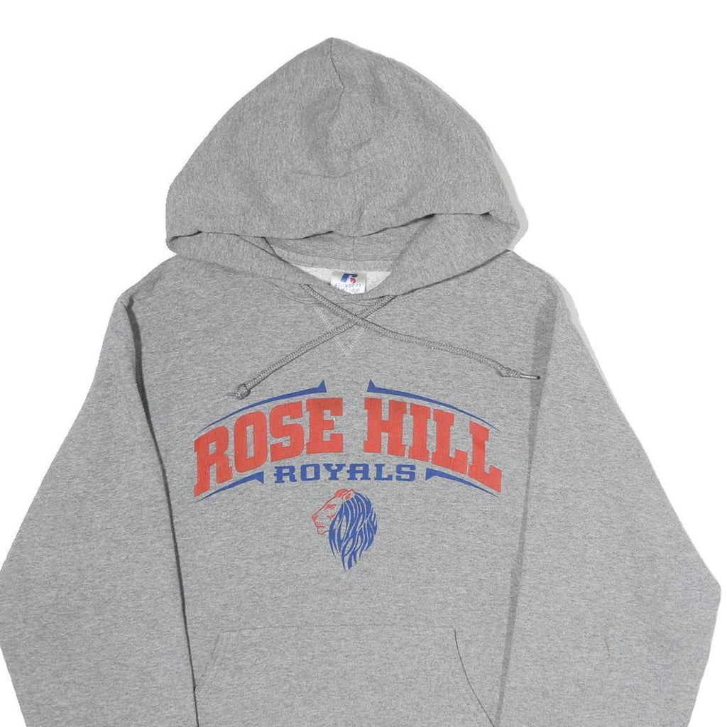 RUSSELL ATHLETIC Mens Grey Rose Hill Royals Pullover Hoodie S Sports Print