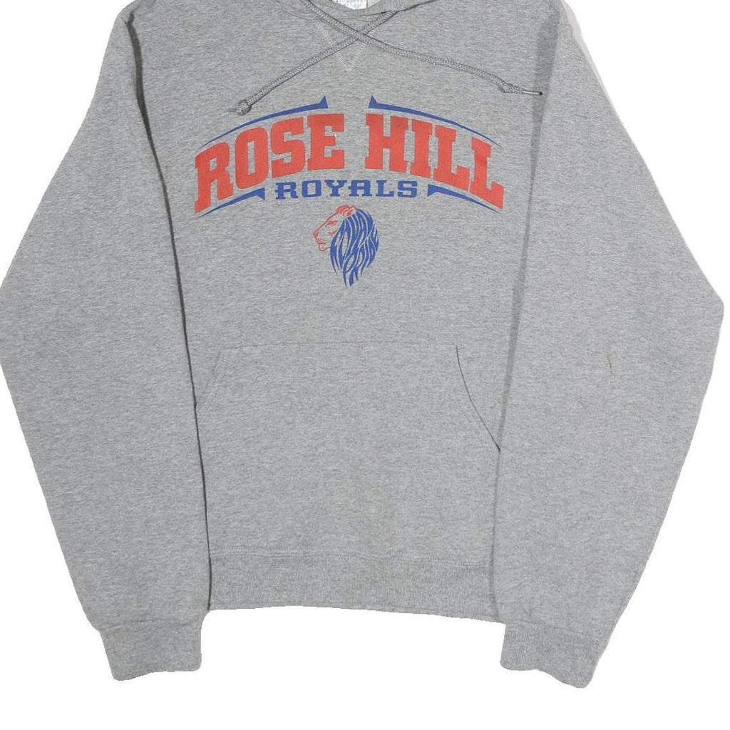 RUSSELL ATHLETIC Mens Grey Rose Hill Royals Pullover Hoodie S Sports Print