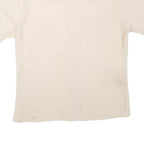 HABAND Mens Cream Shirt M Cotton Blend Short Sleeve Casual Button Front