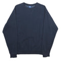 REEBOK Mens Blue Crew Neck S Cotton Blend Pullover Sweatshirt Casual Comfort